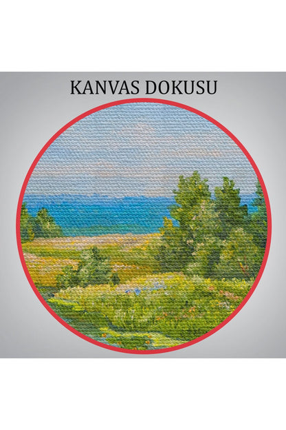 Rusya Nehri Yağlıboya Görünüm Dekoratif Kanvas Duvar Tablosu-3619
