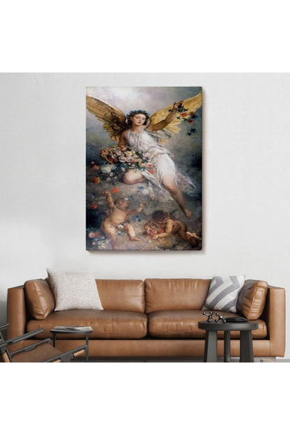 Küçük Melekler ve Annesi Duvar Tablosu-6395