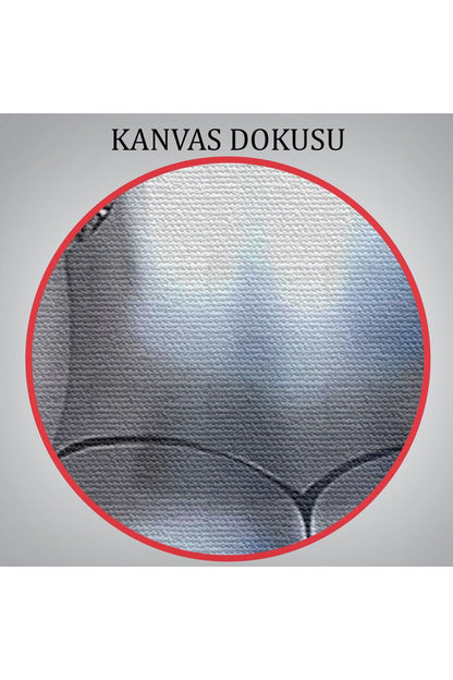 3D Efektli Gümüş İnsan, Gri Ve Gümüş Duvar Dekoru, Metalik Efektli Kanvas Tablo-5351