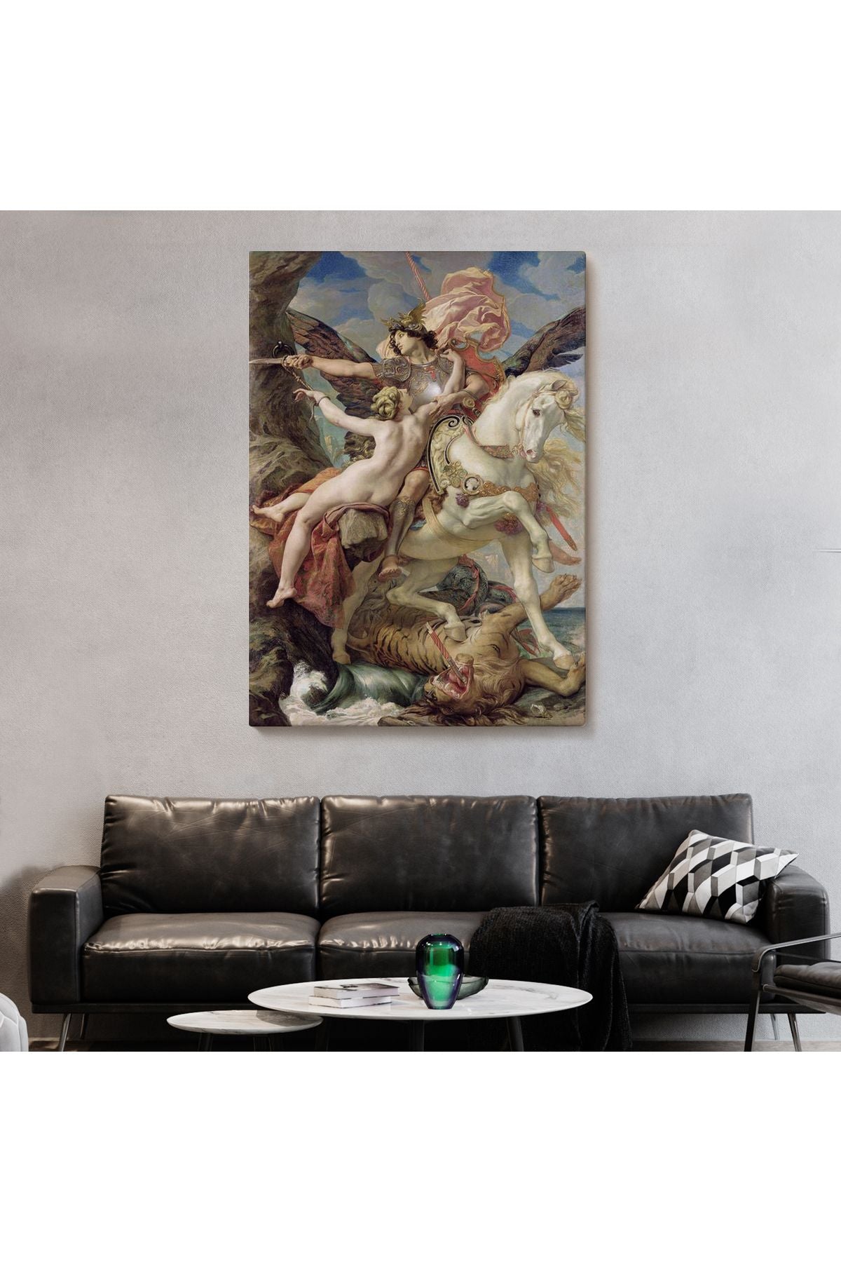 Joseph Paul 'un Ruggiero ve Angelica Tasviri Duvar Tablosu-6218