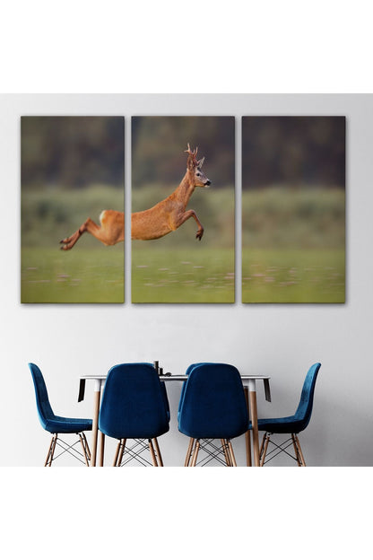 Koşan Geyik Dekoratif Kanvas Tablo 1170