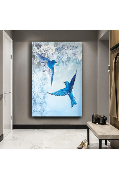 Mavi Kırlangıç Kuşları Kanvas Tablo
