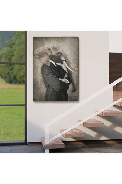 Fil Kafalı İnsan Kanvas Tablo-4995