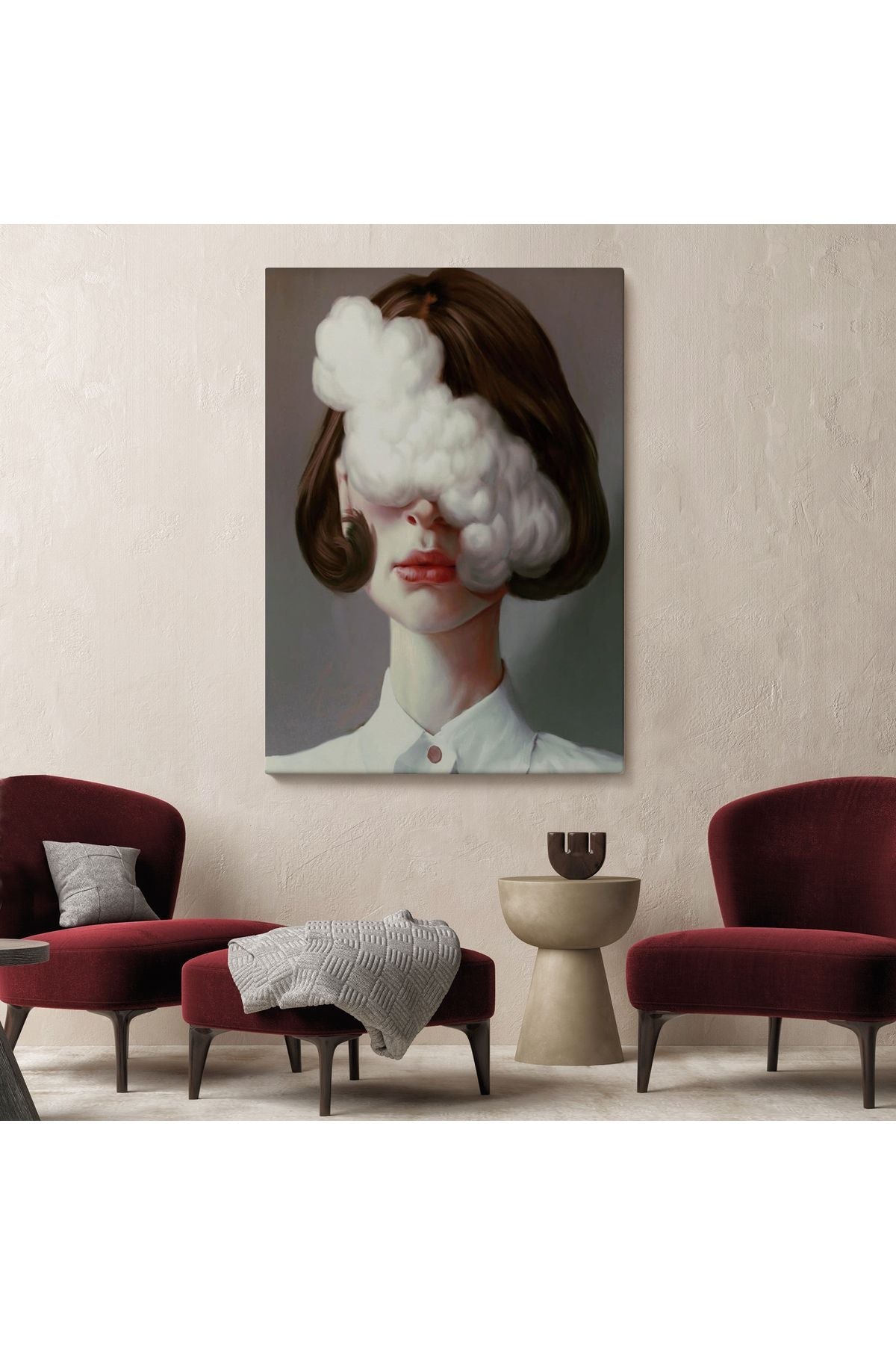 Modern Gerçeküstü Kadın Sanatı Kanvas Tablo, Pop Art KanvasTablo Sanatı-5212