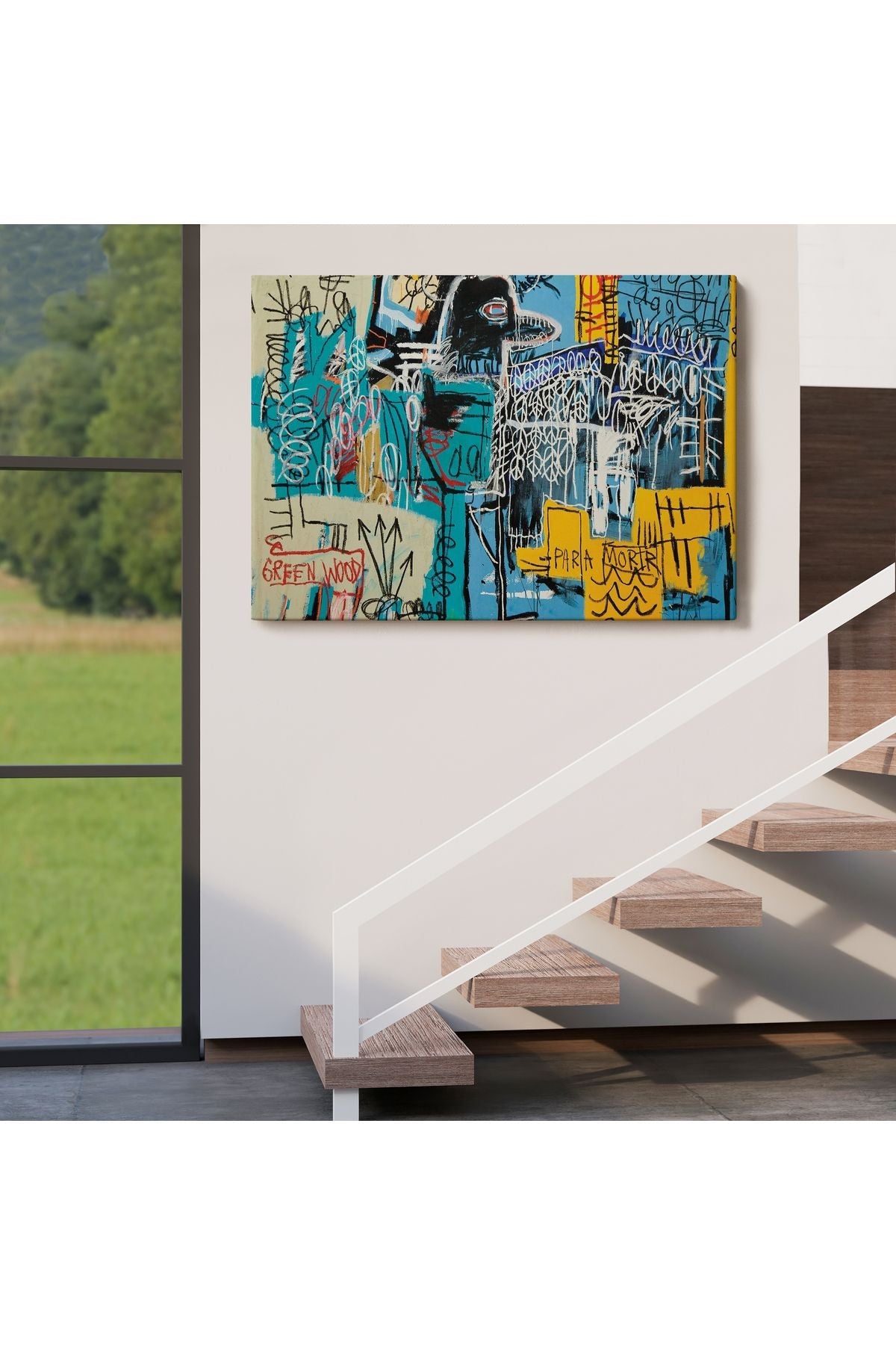 Jean Michel Basquiat Mavi Kuş Kanvas Tablo-5060