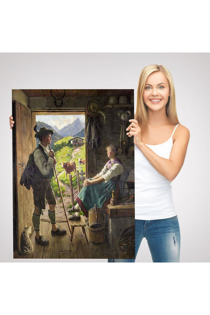 Isviçre Alplerindeki Aşıklar Dekoratif Duvar Tablosu-6164