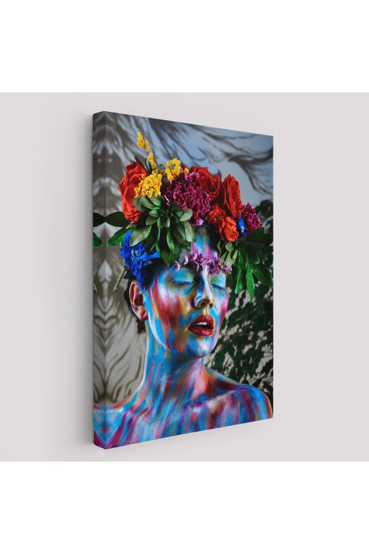 HG Çiçek Taçlı Kız Duvar Tablosu-5990