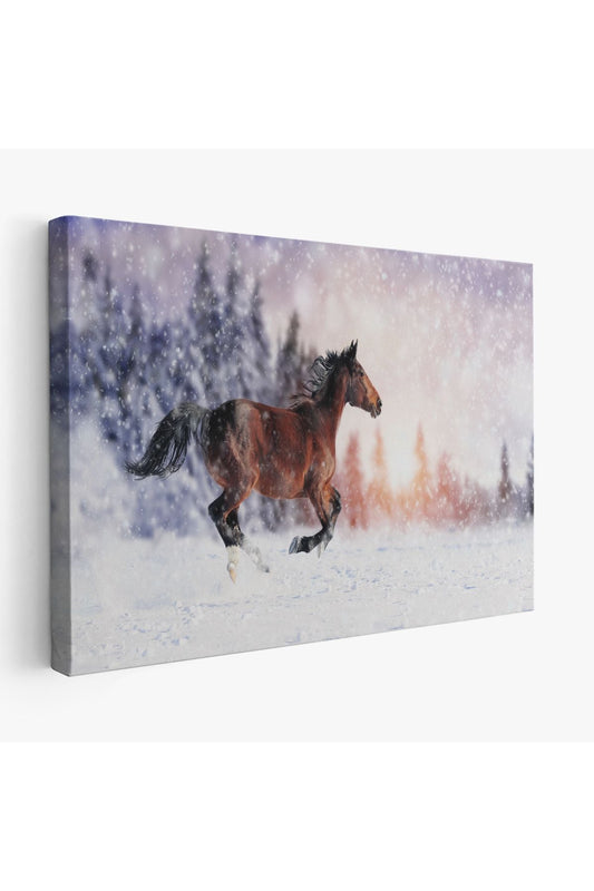 Karda Koşan At Dekoratif Kanvas Tablo 1133