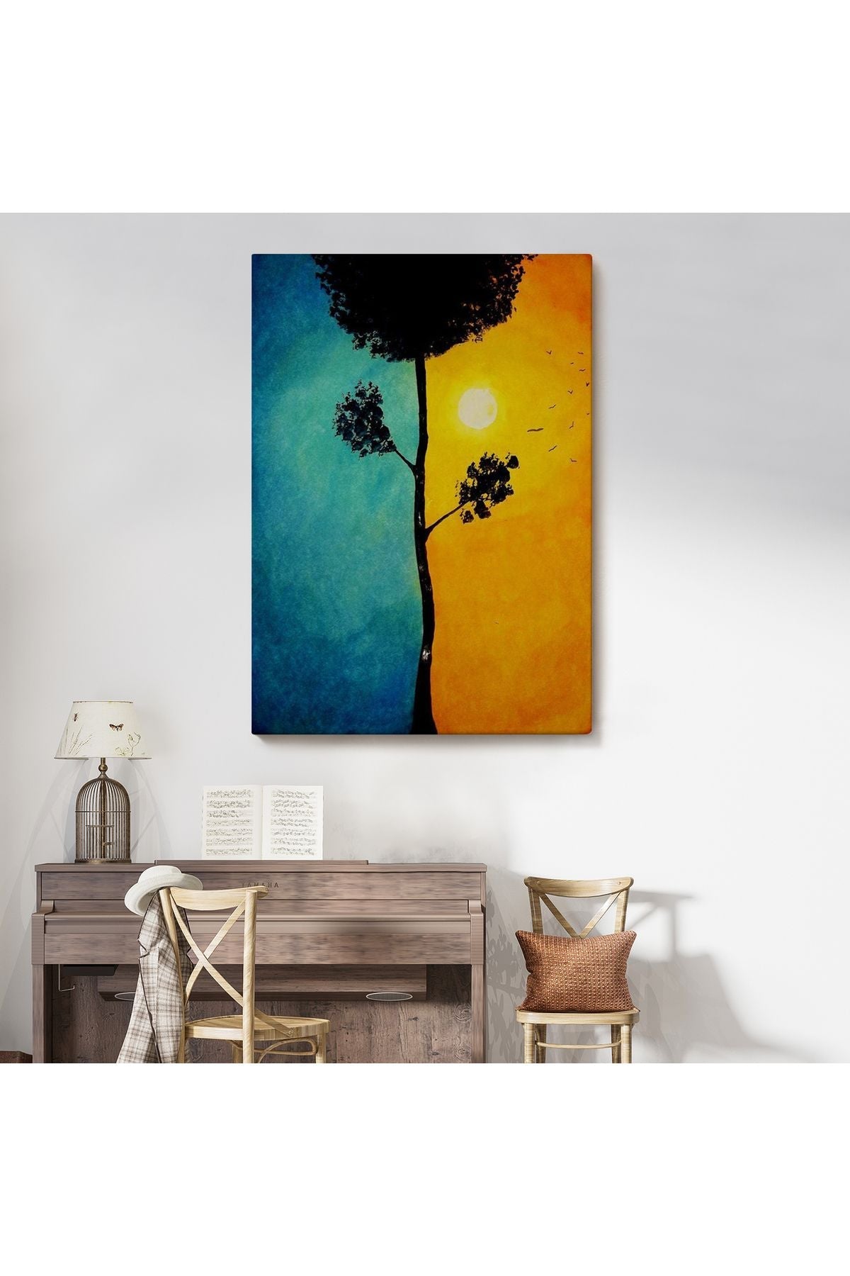 Gece Gündüz Sürreal Duvar Tablosu-6357