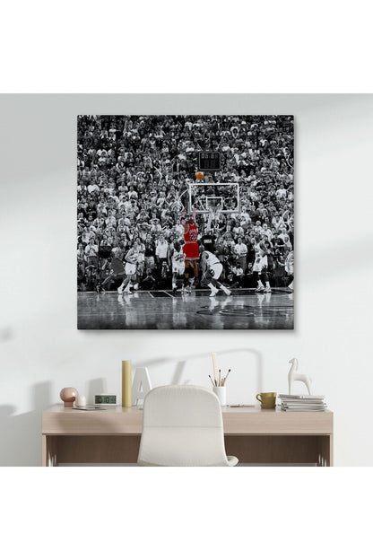 Michael Jordan Üçlük Şutu Kanvas Tablo-5171