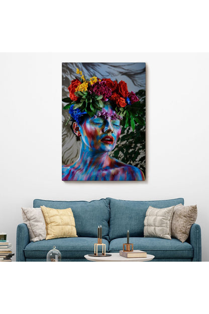 HG Çiçek Taçlı Kız Duvar Tablosu-5990