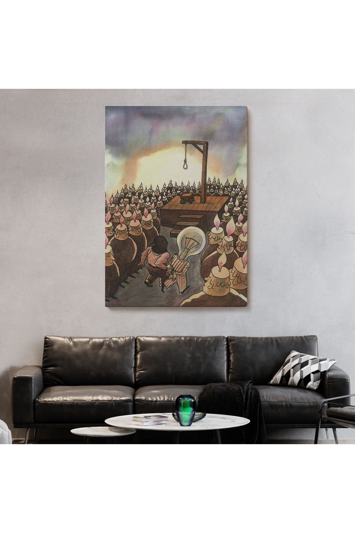 HG Kafası Farklı Çalışanın Kafası Gider Sürreal Tablo-6041