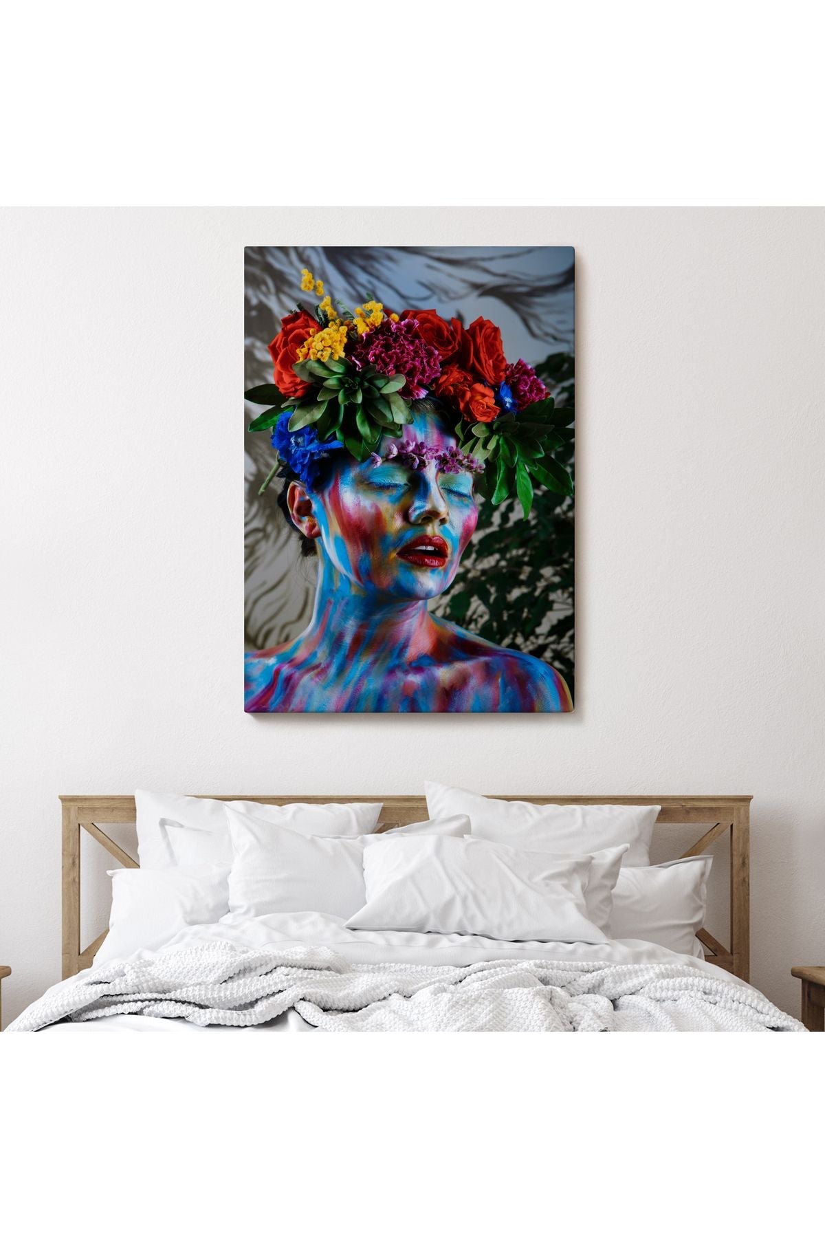 HG Çiçek Taçlı Kız Duvar Tablosu-5990