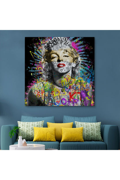 Marilyn Monroe Sokak Sanatı Kanvas Tablo Street Art Graffiti-5893