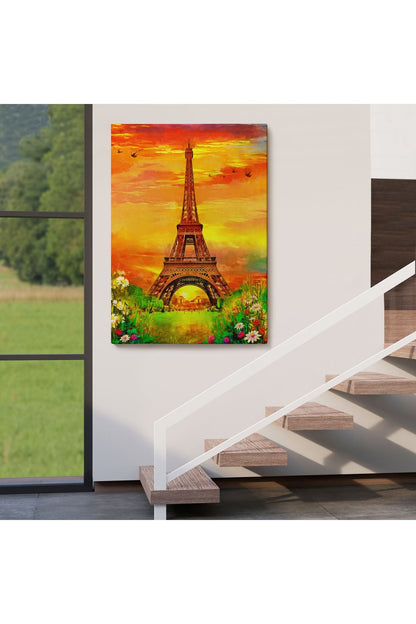 Eyfel Kulesi Yağlıboya Görünüm Dekoratif Kanvas Duvar Tablosu-5948
