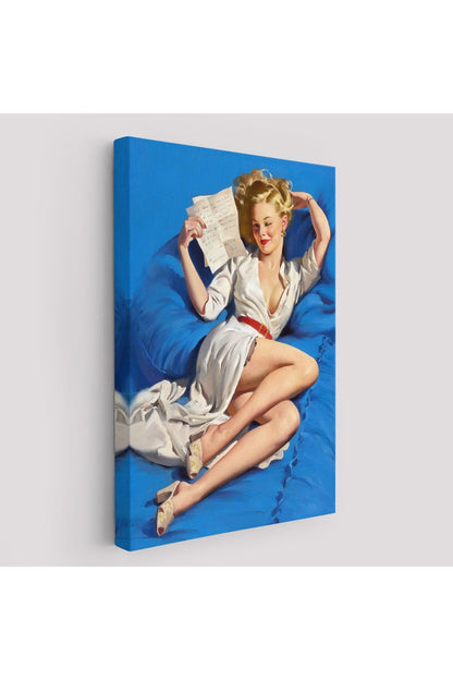 Gil Elvgren Pin-up Aşk Mektubu Duvar Tablosu-6449