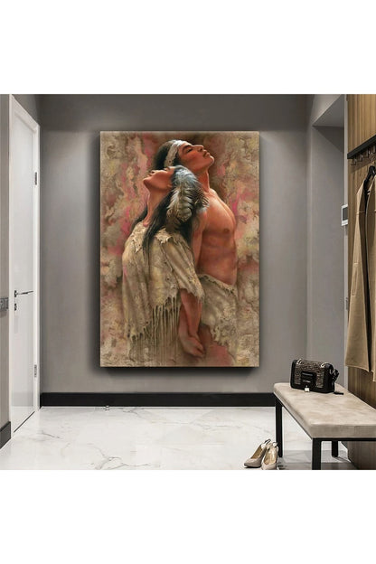 Kızıldereli Aşıklar Kanvas Tablo