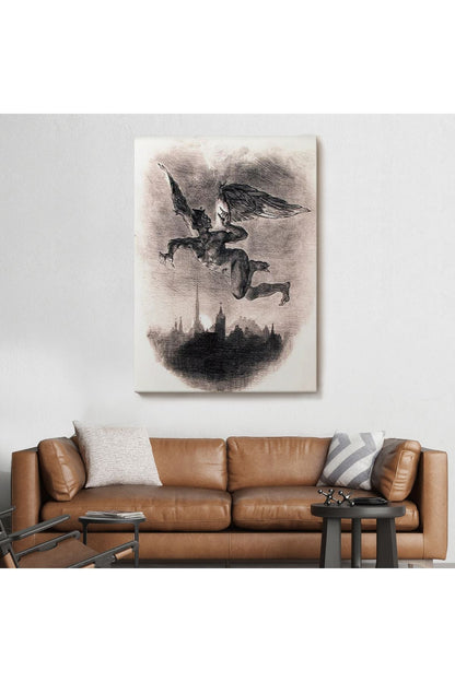Goethe'nin Faust'undan Mephistopheles'in Gökyüzündeki Önsözü Kanvas Tablo-5301