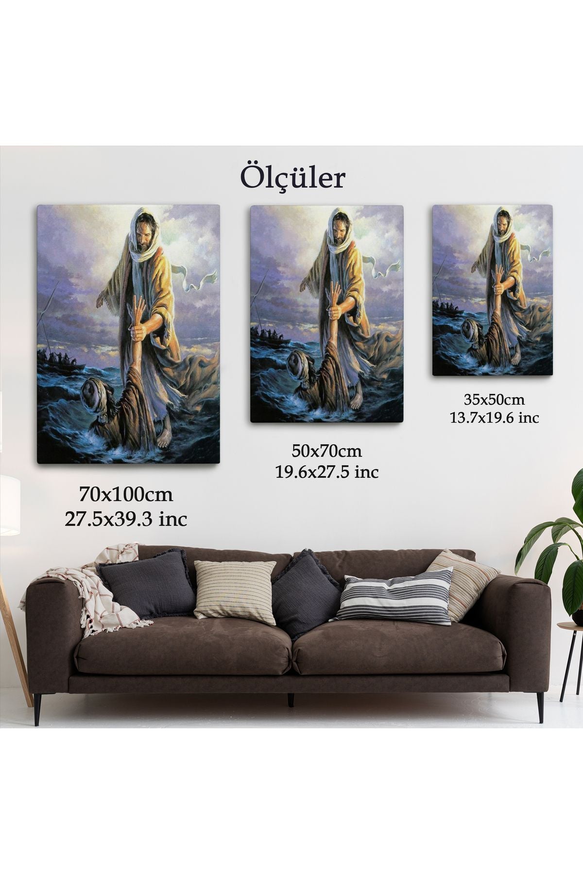 İsa Peteri Kurtarıyor Tablo, Hırıstıyan Hediyesi, Jesus Saving Peter-6092