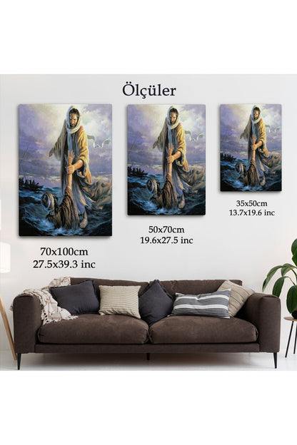 İsa Peteri Kurtarıyor Tablo, Hırıstıyan Hediyesi, Jesus Saving Peter-6092