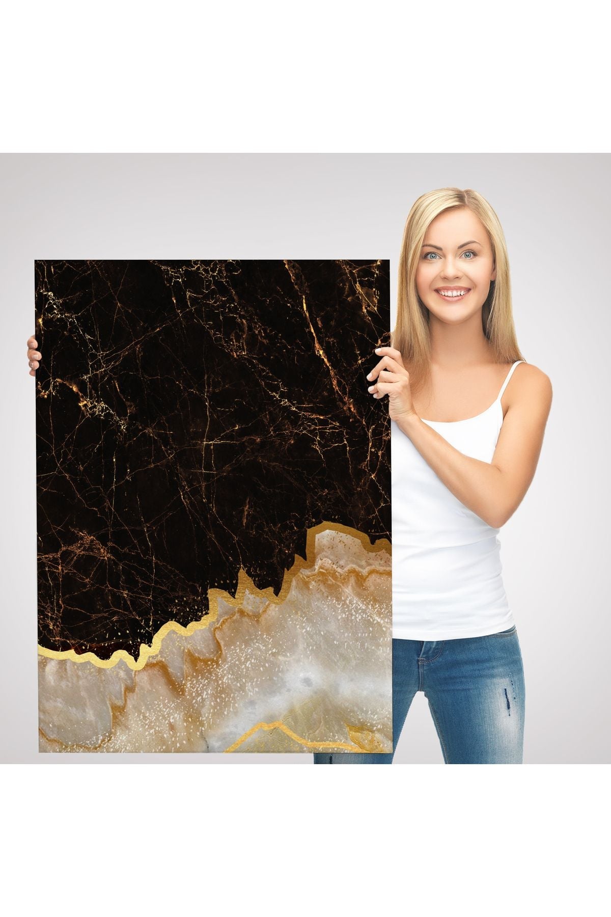Mermer Desenli Dekoratif Kanvas Tablo-5176