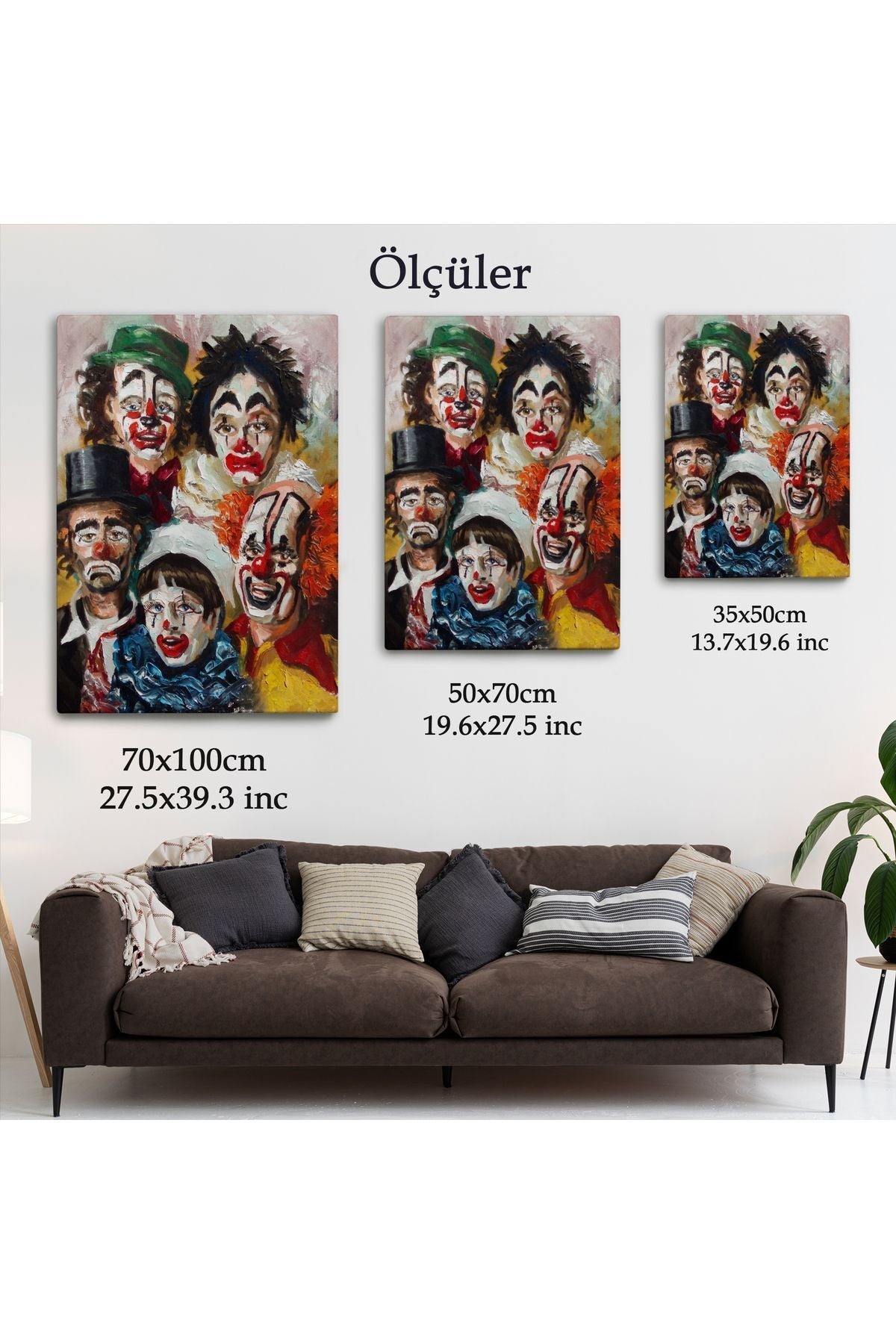 Kanvas, Duvar Tablosu, Dekoratif, Üzgün Palyaçolar 6421 EGKNV