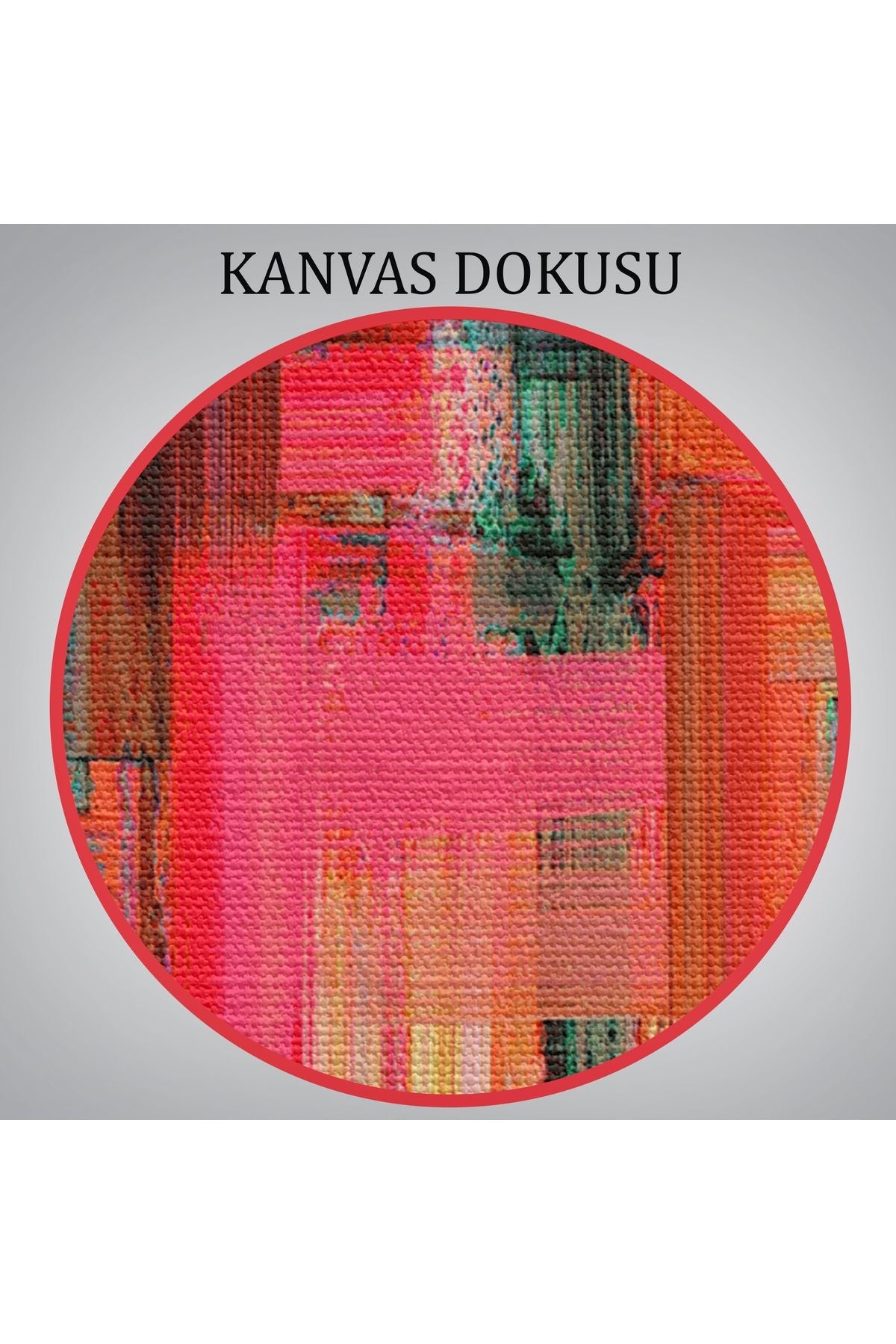 Fırça Darbeleri ile Soyut Yağlıboya Görünüm Dekoratif Kanvas Duvar Tablosu-3758