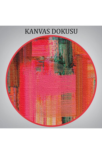 Fırça Darbeleri ile Soyut Yağlıboya Görünüm Dekoratif Kanvas Duvar Tablosu-3758