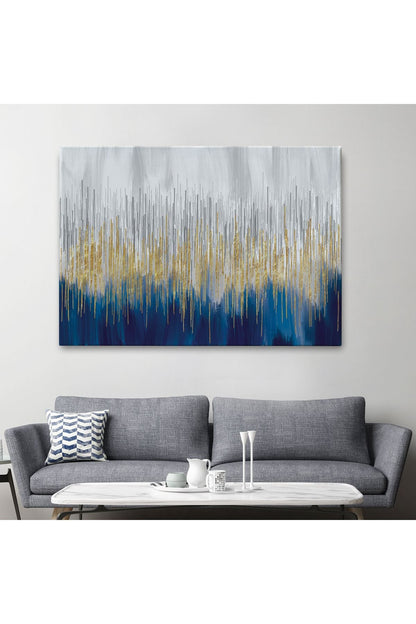 Mavi ve Gold'un Müthiş Uyumu Modern Kanvas Tablo-5046