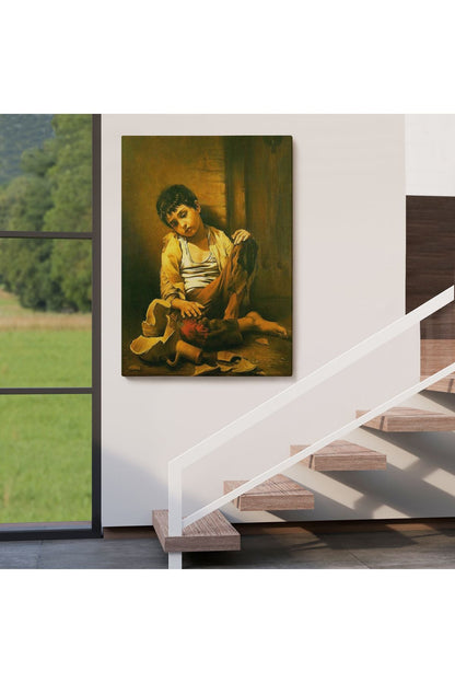 İranlı Ressam Morteza Kartouzıan Garip Çocuk Eseri Duvar Tablosu-6088