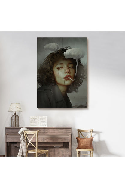 Gerçeküstü Sanat Eserleri Bulut ve Duman Tuvalı Kanvas Tablo-5226