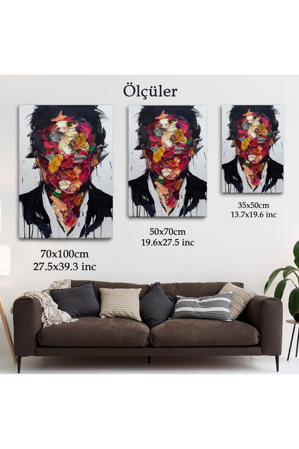 Soyut Yüz Kanvas Tablo, Renkli Yüz Kanvas Sanat Tablo-5220