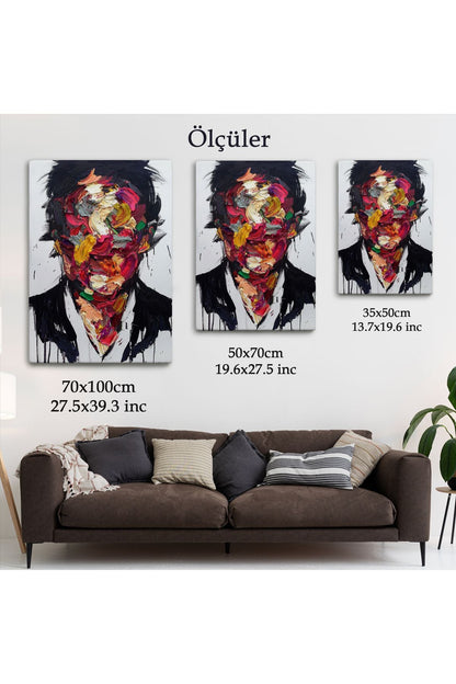 Soyut Yüz Kanvas Tablo, Renkli Yüz Kanvas Sanat Tablo-5220
