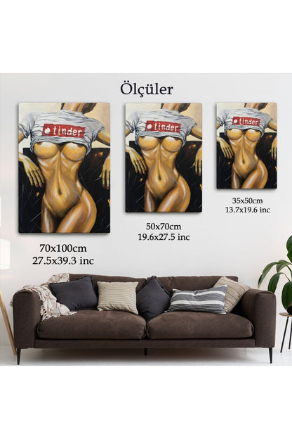 Kadın Yağlıboya Görünümlü Kanvas Tablo-5119