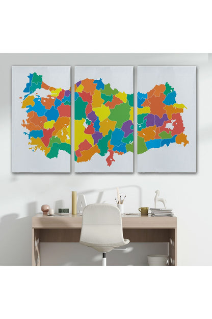 Kanvas Türkiye Haritası Dekoratif Tablo 1099