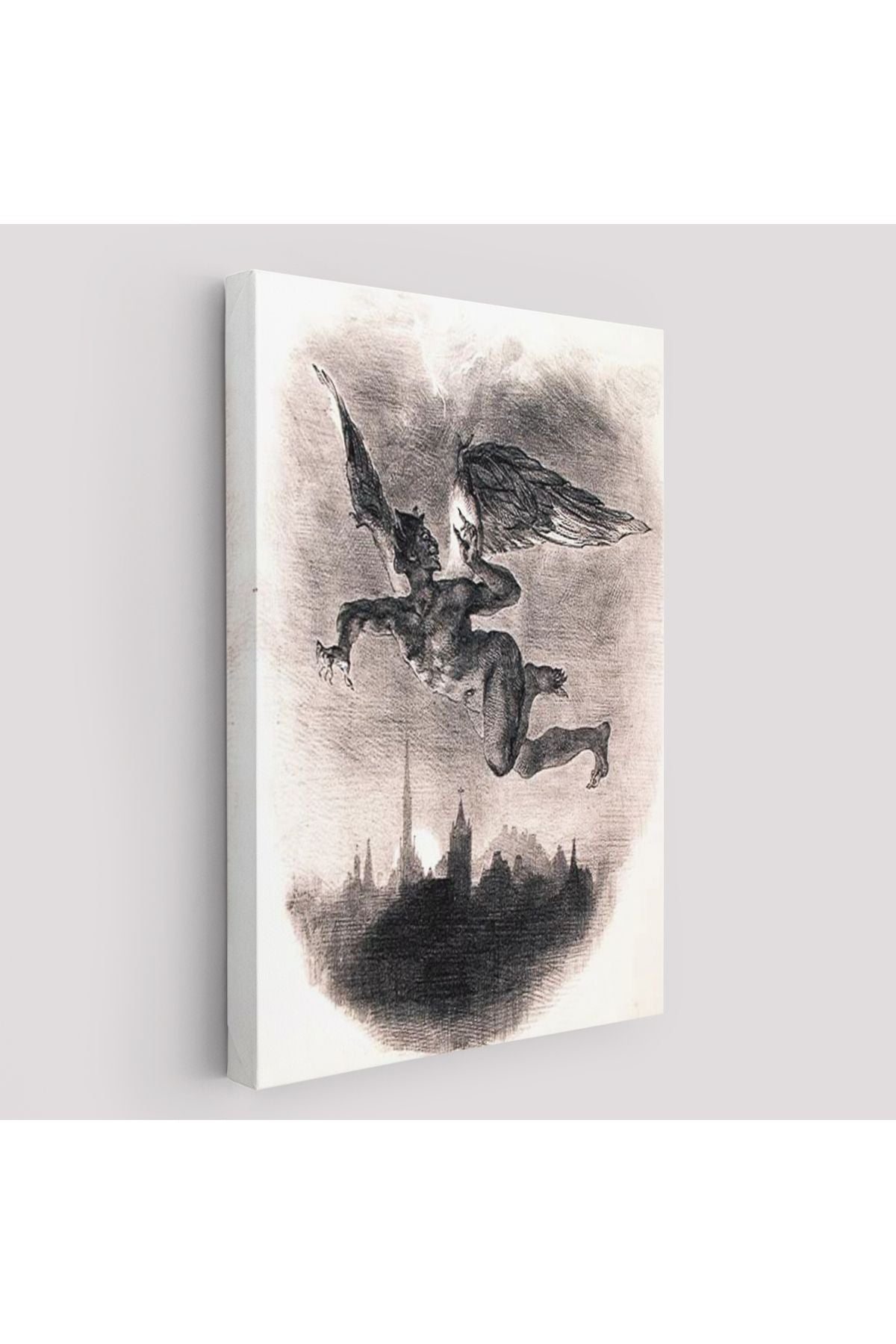 Goethe'nin Faust'undan Mephistopheles'in Gökyüzündeki Önsözü Kanvas Tablo-5301