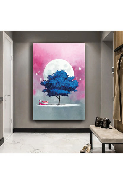 Mavi Ağaç Kanvas Tablo