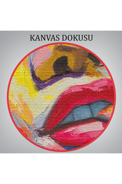 Güzel Kadın Yağlıboya Görünüm Dekoratif Kanvas Duvar Tablosu-5840