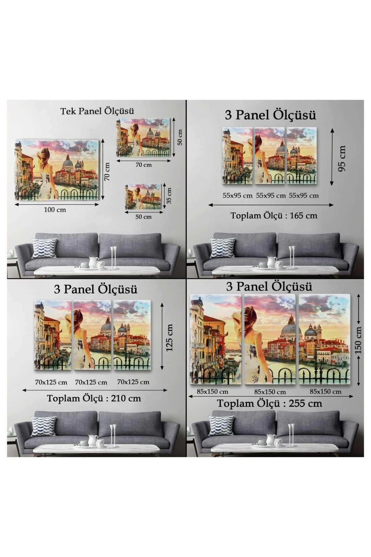 Kanvas, Duvar Tablosu, Dekoratif, Yağlıboya Görünüm Venedikte Kanala Bakan Kız 3590 EGKNV