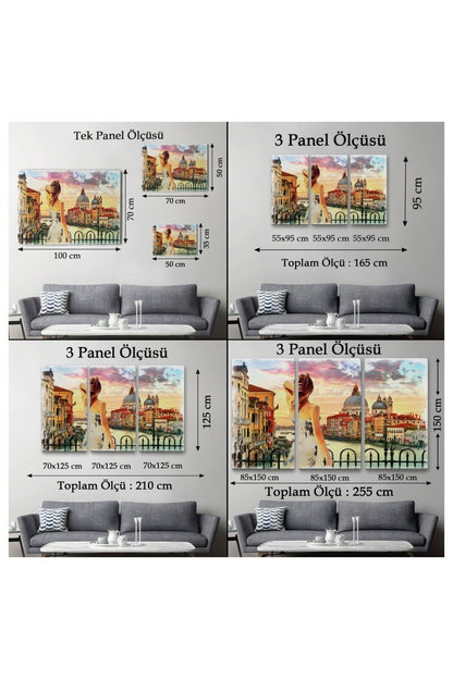 Kanvas, Duvar Tablosu, Dekoratif, Yağlıboya Görünüm Venedikte Kanala Bakan Kız 3590 EGKNV